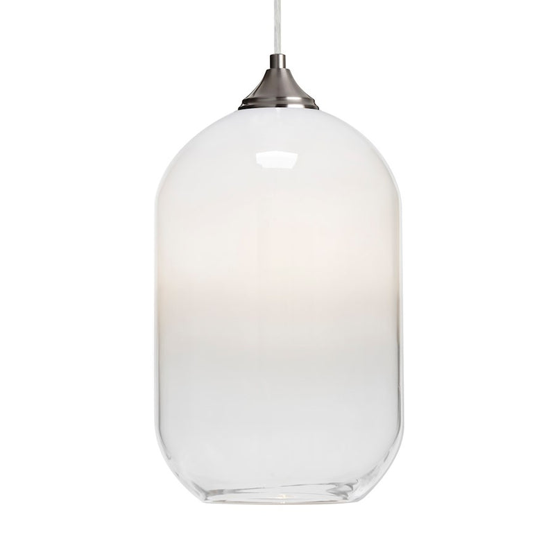 Besa Lighting Omega 12 1-Light Pendant | Contemporary Satin Nickel and White Glass | Kitchen Island & Dining Room | Model 1JT-OMEGA12WH-SN
