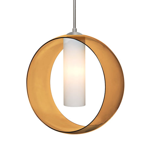 Besa Lighting Plato 1 Light Cord Pendant, Satin Nickel/Beige - 1JT-PLATOAM-SN