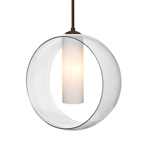 Besa Lighting Plato 1 Light Cord Pendant, Bronze/Clear - 1JT-PLATOCL-BR