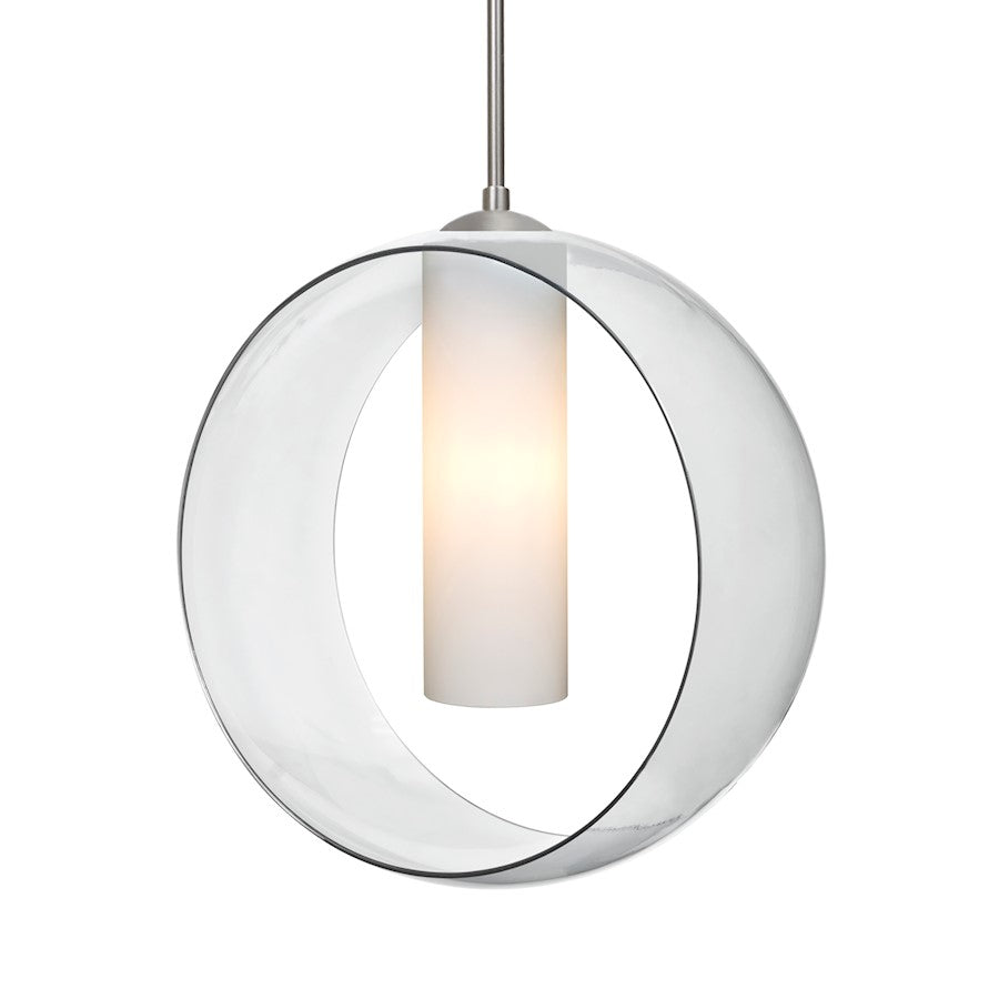 Besa Lighting Plato 1 Light LED Cord Pendant, NickelClear - 1JT-PLATOCL-LED-SN