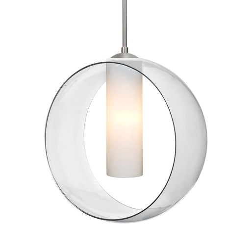 Besa Lighting Plato 1 Light Cord Pendant, Satin Nickel/Clear - 1JT-PLATOCL-SN