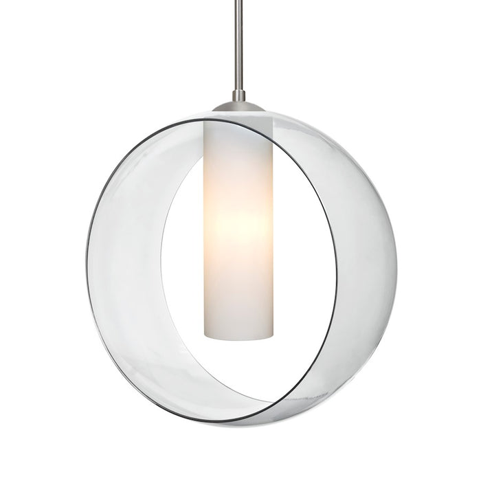 Besa Lighting Plato 1 Light Cord Pendant, Satin Nickel/Clear - 1JT-PLATOCL-SN