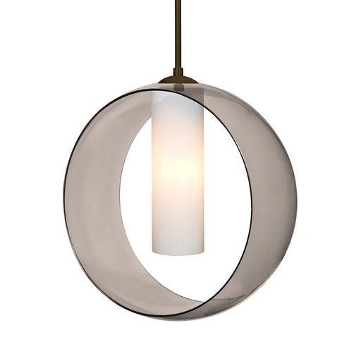 Besa Lighting Plato 1 Light Cord Pendant, Bronze/Gray - 1JT-PLATOSM-BR