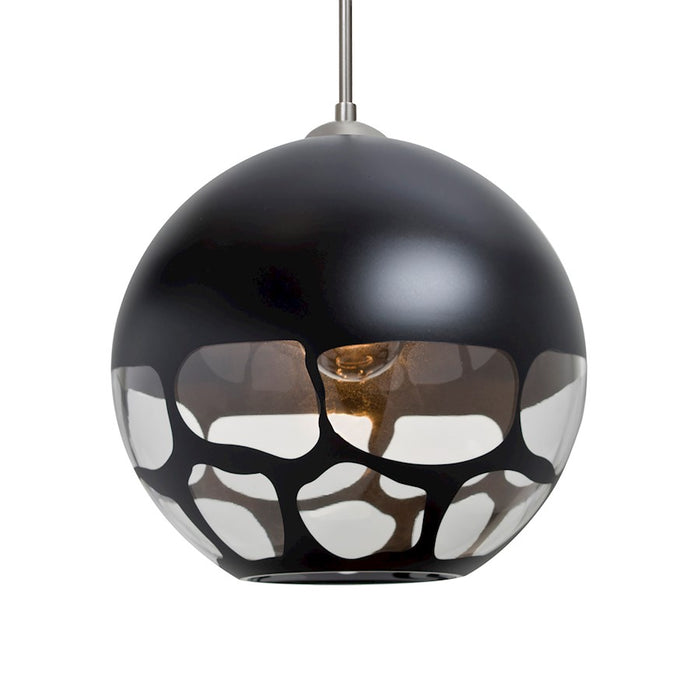 Besa Lighting Rocky 1 Light LED Cord Pendant, NickelBlack - 1JT-ROCKYBK-LED-SN