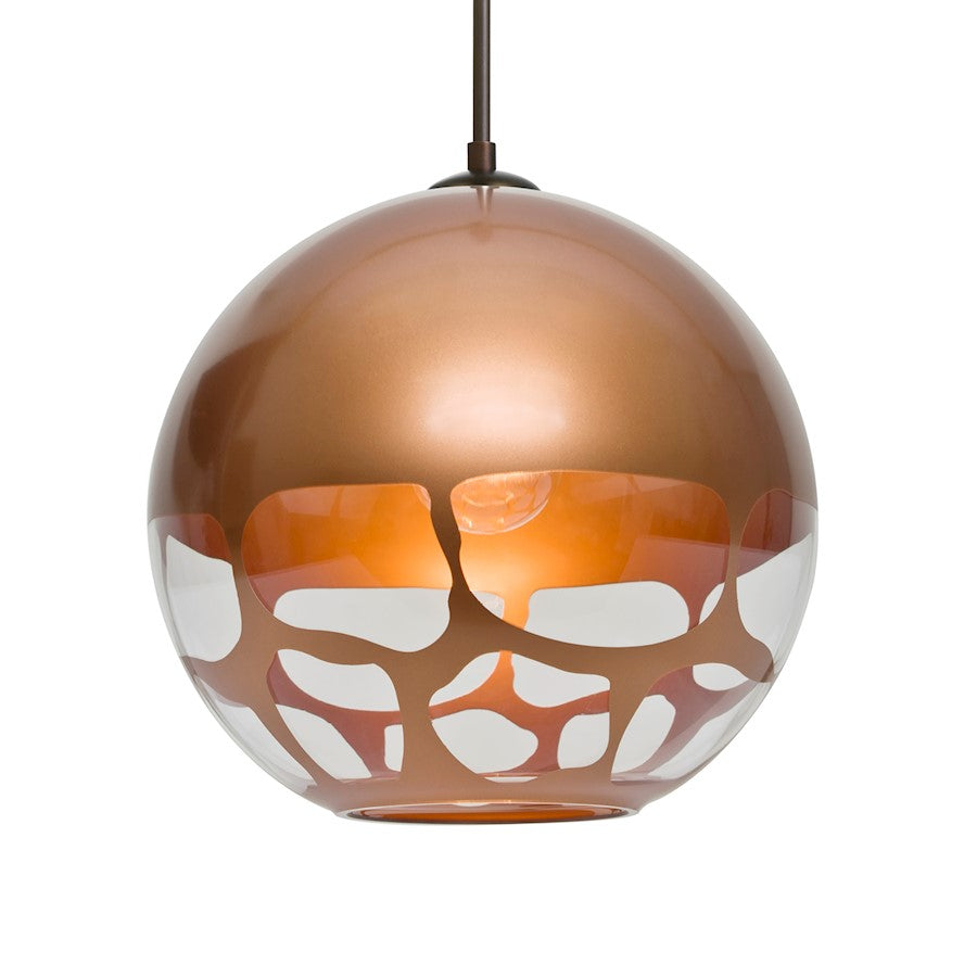 Besa Lighting Rocky 1 Light Cord Pendant, Bronze/Copper - 1JT-ROCKYCP-BR