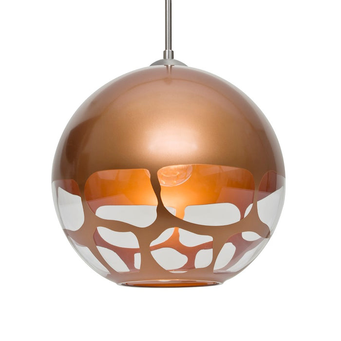 Besa Lighting Rocky 1 Light Cord Pendant, Satin Nickel/Copper - 1JT-ROCKYCP-SN