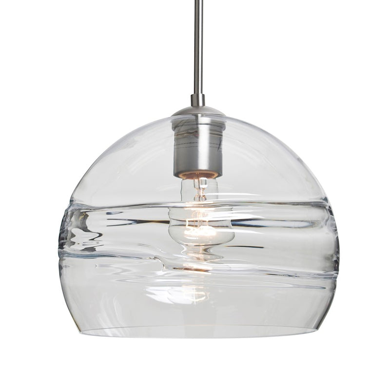 Besa Lighting Spirit 10 1-Light Cord Pendant | Contemporary Satin Nickel and Clear Glass | Kitchen Island & Dining Room | Model 1JT-SPIR10CL-SN