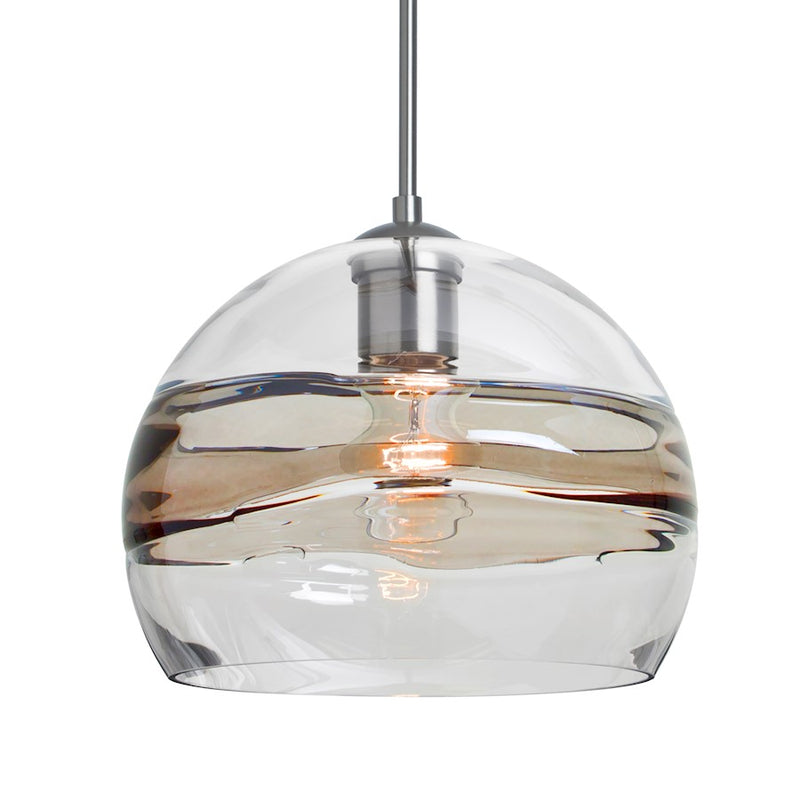 Besa Lighting Spirit 10 1-Light Pendant | Contemporary Satin Nickel and Clear/Smoke Glass | Kitchen Island & Dining Room | Model 1JT-SPIR10SC-SN