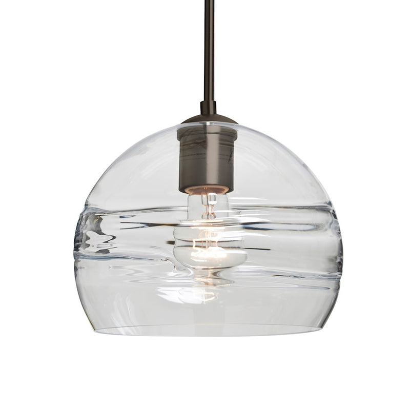 Besa Lighting Spirit 8 1-Light Pendant | Contemporary Bronze and Clear Glass | Kitchen Island & Dining Room | 8.5 x 6.25 in | Model 1JT-SPIR8CL-BR