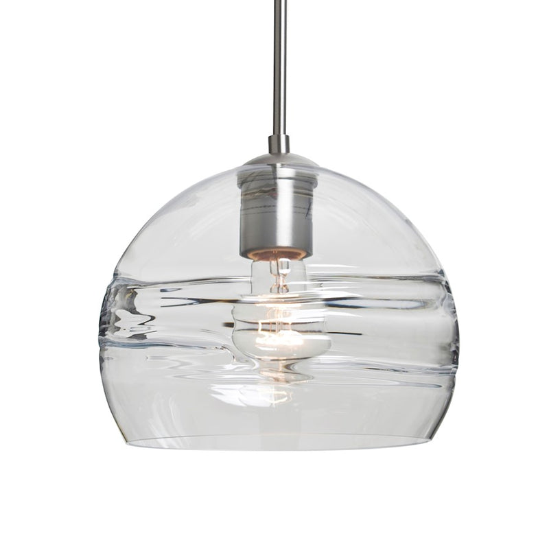 Besa Lighting Spirit 8 1 Light Cord Pendant, Satin Nickel/Clear