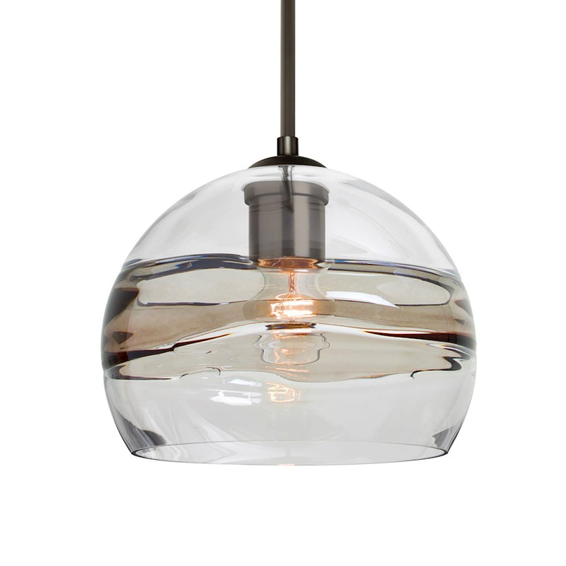 Besa Lighting Spirit 8 1-Light Pendant | Contemporary Bronze and Clear/Smoke Glass | Kitchen Island & Dining Room | Model 1JT-SPIR8SC-BR