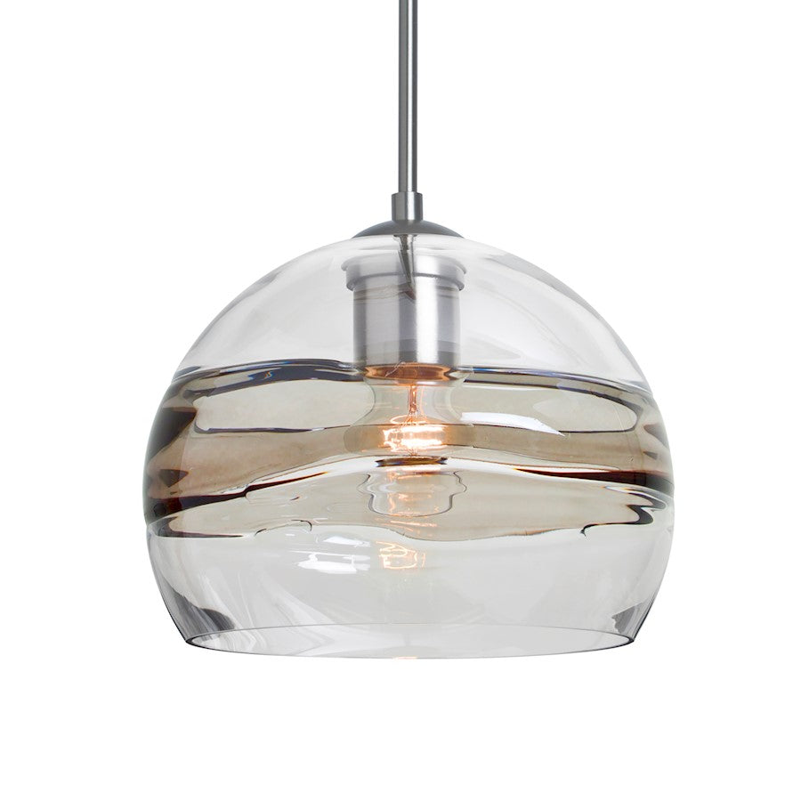 Besa Lighting Spirit 8 1LT Cord Pendant, Satin NK/Clear/Smoke - 1JT-SPIR8SC-SN