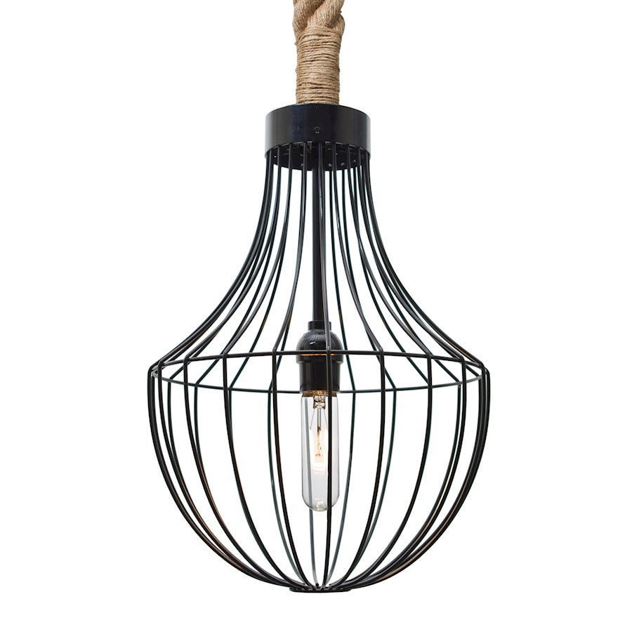 Besa Lighting Sultana 1 Light Flare Pendant, Black - 1JT-SULTANA-F-BK