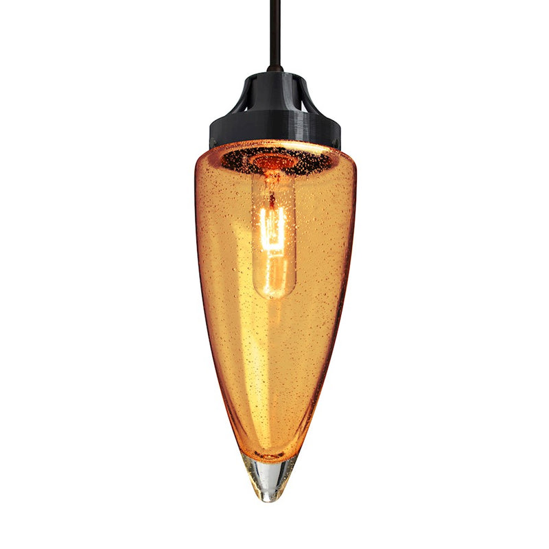 Besa Lighting Sulu 4.75in 1-Light Pendant | Transitional Black and Beige Glass | Kitchen Island & Dining Room | Model 1JT-SULUAM-BK