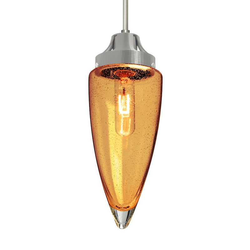 Besa Lighting Sulu 4.75in 1-Light Pendant | Transitional Satin Nickel and Beige Glass | Kitchen Island & Dining Room | Model 1JT-SULUAM-SN