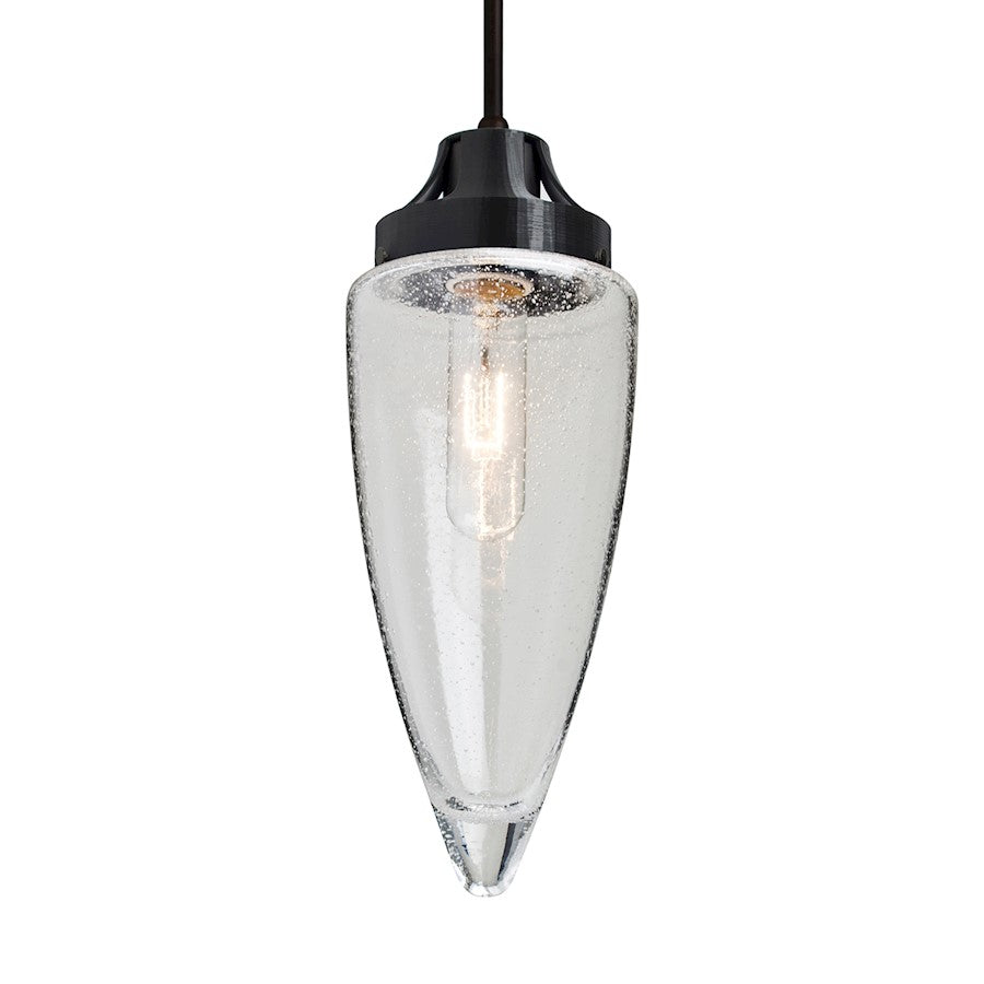 Besa Lighting Sulu 1 Light Pendant, Black/Clear - 1JT-SULUCL-BK