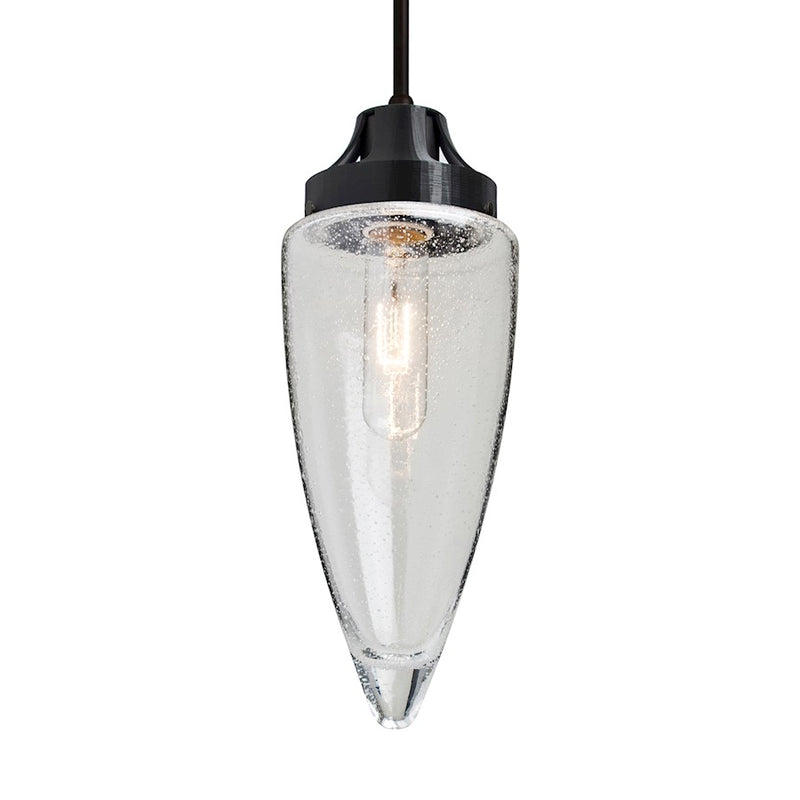 Besa Lighting Sulu 4in 1-Light Pendant | Transitional Black and Clear Glass | Kitchen Island & Dining Room | 4.75 x 10.5 in | Model 1JT-SULUCL-BK