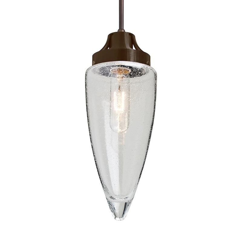 Besa Lighting Sulu 4in 1-Light Pendant | Transitional Bronze and Clear Glass | Kitchen Island & Dining Room | 4.75 x 10.5 in | Model 1JT-SULUCL-BR