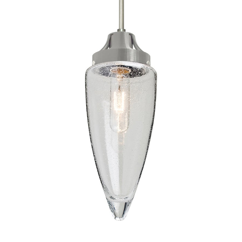 Besa Lighting Sulu 4in 1-Light Pendant | Transitional Satin Nickel and Clear Glass | Kitchen Island & Dining Room | Model 1JT-SULUCL-SN