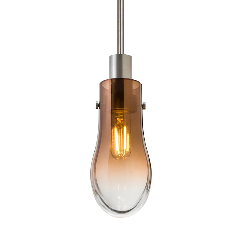 Besa Wish 3in 1-Light Pendant | Transitional Satin Nickel and Beige Glass | Kitchen Island & Dining Room | 3 x 3 x 6 in | Model 1JT-WISHAM-SN