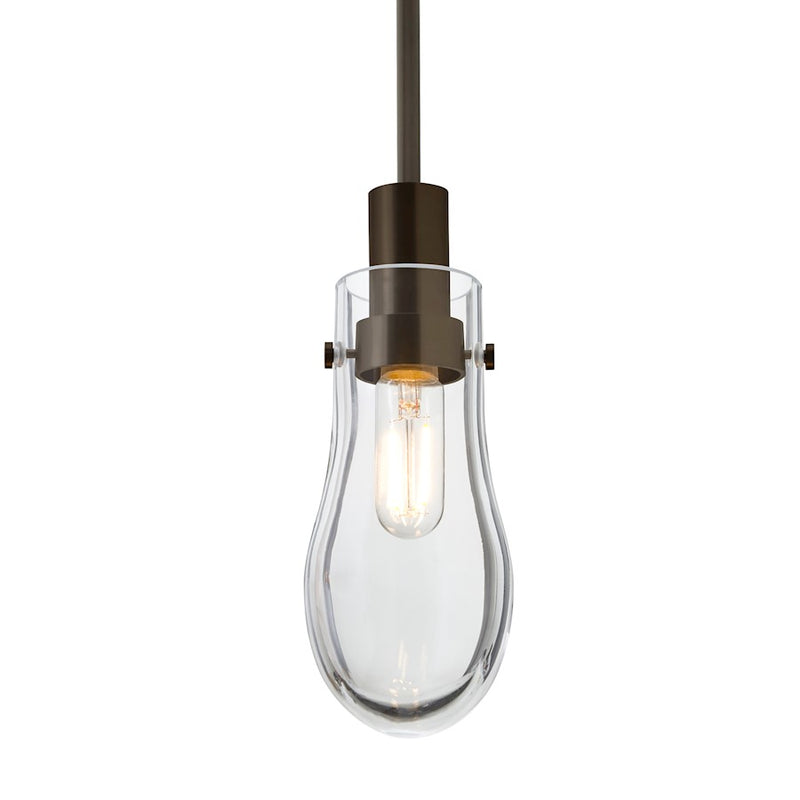 Besa Wish 3in 1-Light LED Cord Pendant | Transitional Bronze and Clear Glass | Kitchen Island & Dining Room | 3 x 3 x 6 in | Model 1JT-WISHCL-EDIL-BR