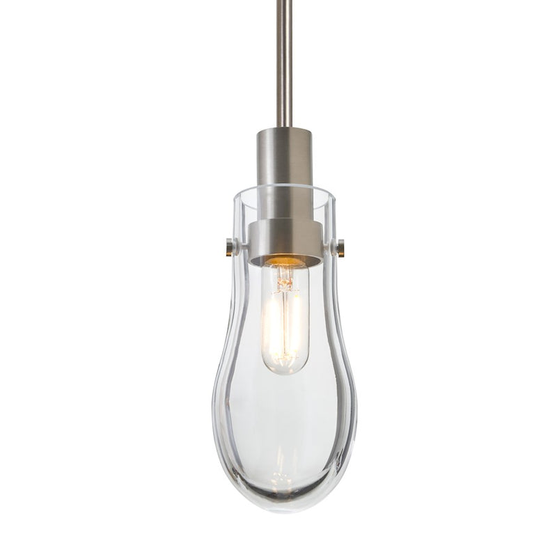 Besa Wish 3in 1-Light LED Cord Pendant | Transitional Satin Nickel and Clear Glass | Kitchen Island & Dining Room | Model 1JT-WISHCL-EDIL-SN