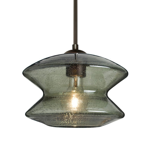 Besa Lighting Zen 1 Light Cord Pendant, Bronze/Green - 1JT-ZENMS-BR