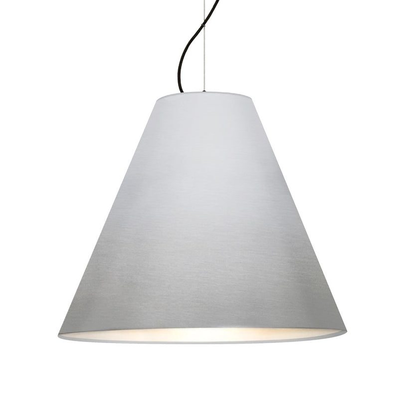 Besa Lighting Dylan 20in 1-Light LED Pendant | Industrial Silver Metal Shade | Kitchen Island & Dining Room | Model 1KX-DYLANSL-LED-BK