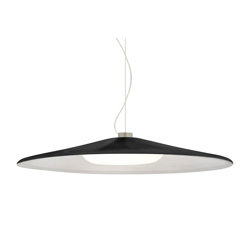 Besa Lighting Swan 1 Light LED Pendant, Satin Nickel/Black - 1KX-SWANBK-LED-SN