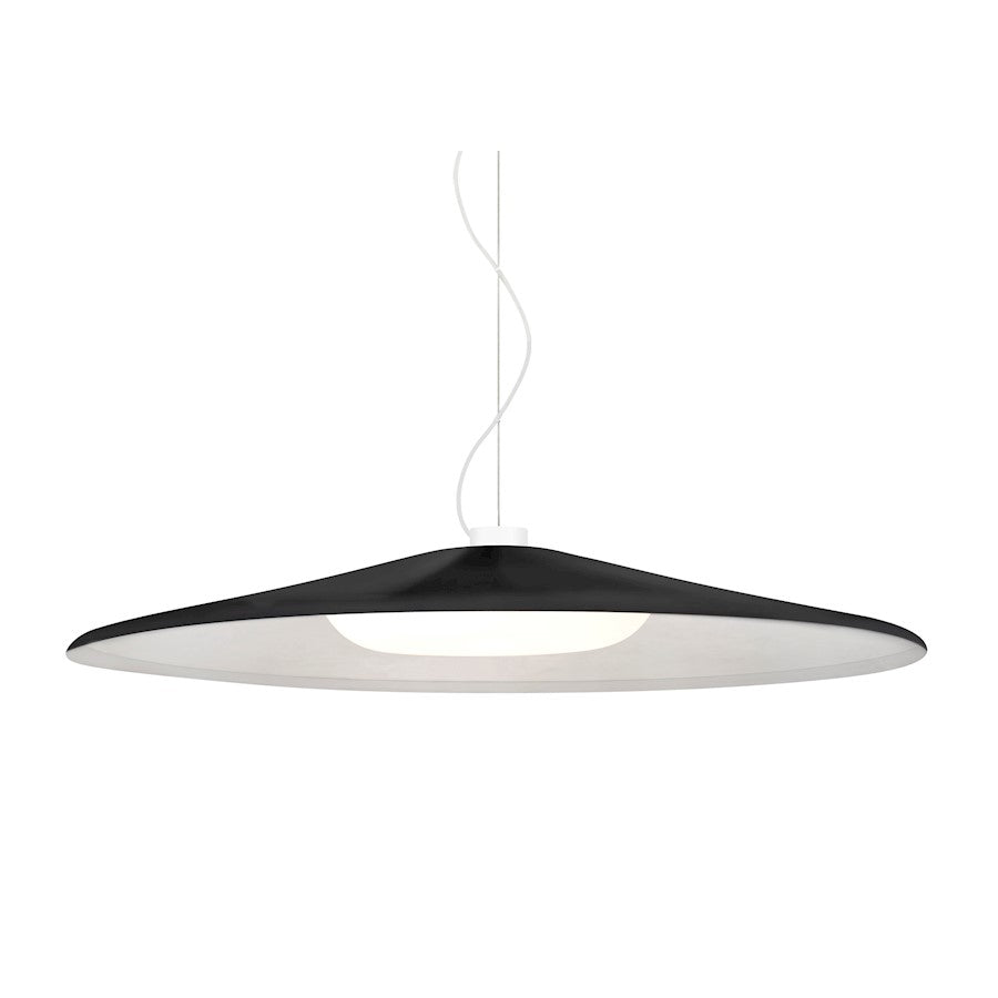 Besa Lighting Swan 1 Light LED Pendant, White/Black - 1KX-SWANBK-LED-WH