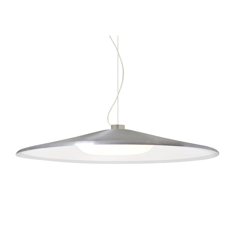 Besa Lighting Swan 24in 1-Light LED Pendant | Satin Nickel and Silver Metal/Glass | Kitchen Island & Dining Room | Model 1KX-SWANSL-LED-SN