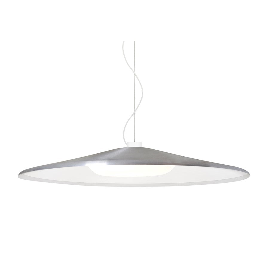 Besa Lighting Swan 1 Light LED Pendant, White/Silver - 1KX-SWANSL-LED-WH