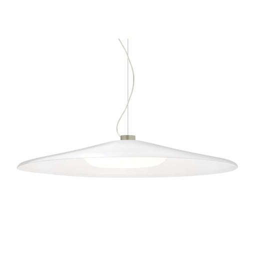 Besa Lighting Swan 1 Light LED Pendant, Satin Nickel/White - 1KX-SWANWH-LED-SN