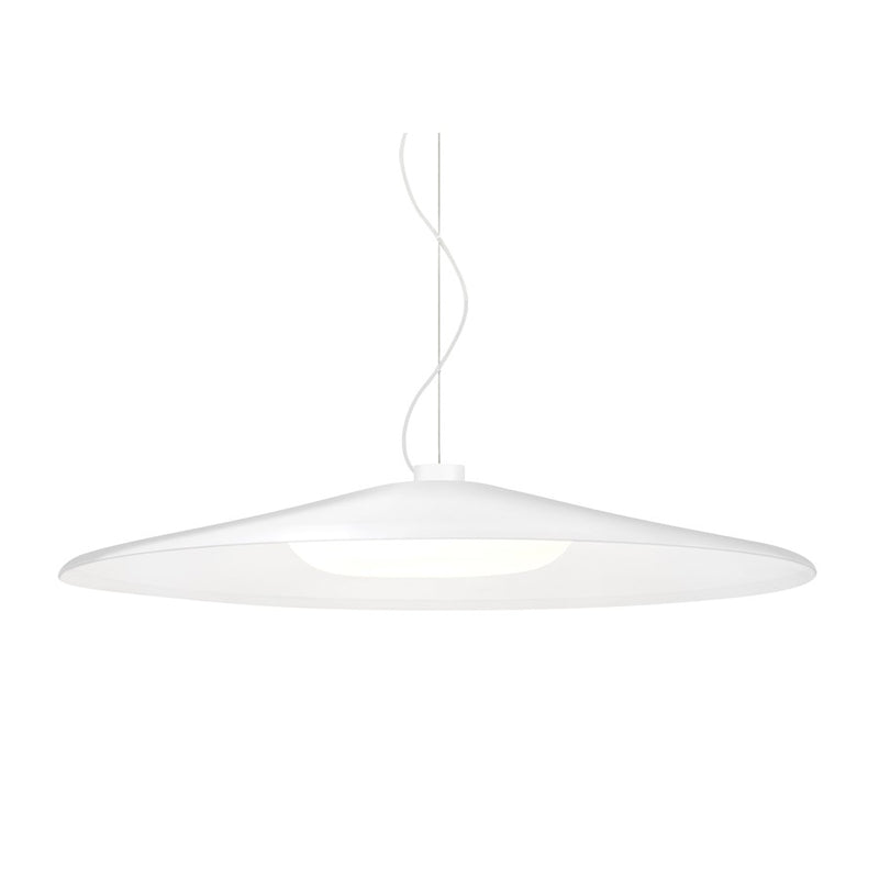 Besa Lighting Swan 24in 1-Light LED Pendant | Farmhouse Modern White and White Glass | Kitchen Island & Dining Room | Model 1KX-SWANWH-LED-WH