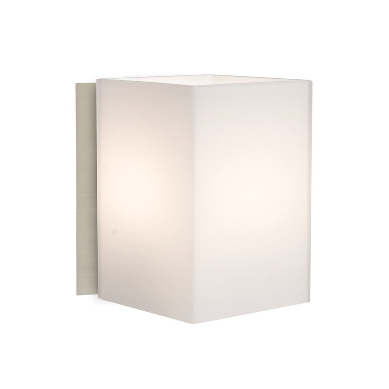 Besa Lighting Tito 5in 1-Light Wall Sconce | Contemporary Satin Nickel and White Opal Glass | Bathroom & Vanity | 5 x 5 x 5 in | Model 1SW-TITO07-SN