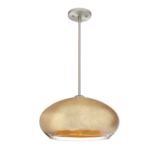 Besa Lighting Brio 14 1 Light Stem LED Pendant, NickelGold