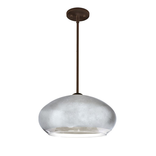 Besa Lighting Brio 14 1LT Stem LED Pendant, Bronze/Silver