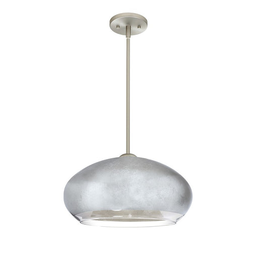 Besa Lighting Brio 14 1 Light Stem Pendant, Satin Nickel/Silver