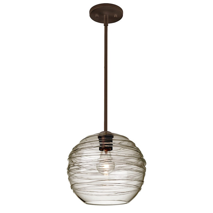 Besa Lighting Wave 10 1 Light Stem Pendant, Bronze/Gray