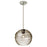 Besa Lighting Wave 10 1 Light Stem Pendant, Satin Nickel/Gray