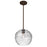 Besa Lighting Wave 10 1 Light Stem Pendant, Bronze/Clear