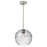 Besa Lighting Wave 10 1 Light Stem Pendant, Satin Nickel/Clear