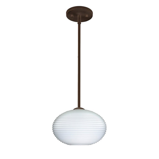 Besa Lighting Pape 10 1 Light Stem Pendant, Bronze/White