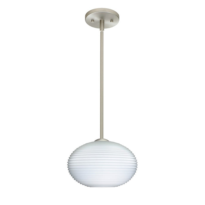 Besa Lighting Pape 10 1 Light Stem LED Pendant, Nickel/White