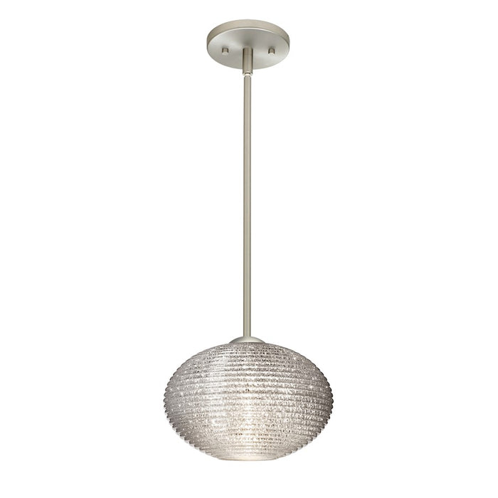 Besa Lighting Pape 10 1 Light Stem Pendant, Satin Nickel/Crystal