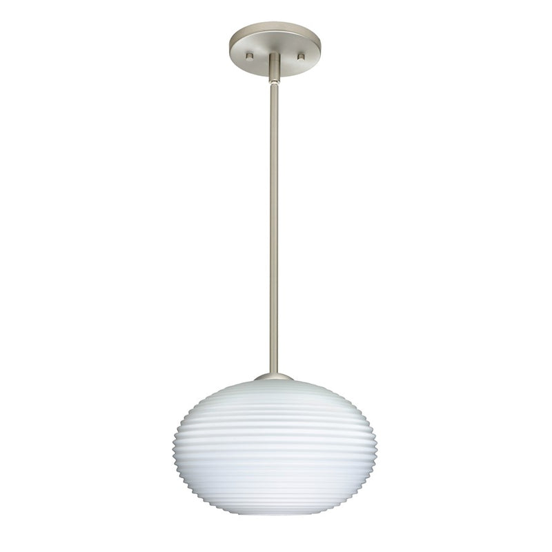 Besa Lighting Pape 12 1 Light Stem LED Pendant, Nickel/White