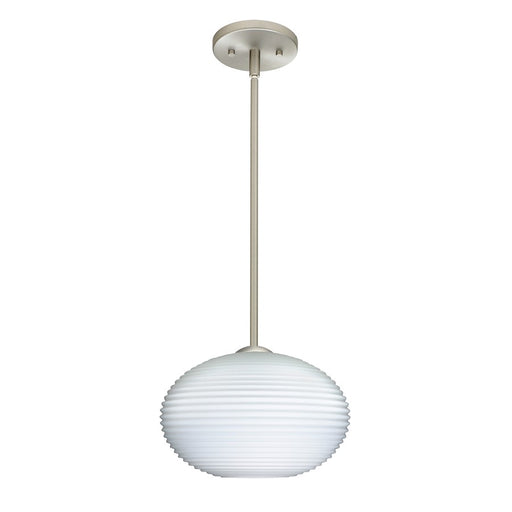 Besa Lighting Pape 12 1 Light Stem LED Pendant, Nickel/White