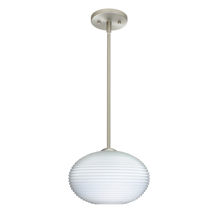 Besa Lighting Pape 12 1 Light Stem LED Pendant, Nickel/White