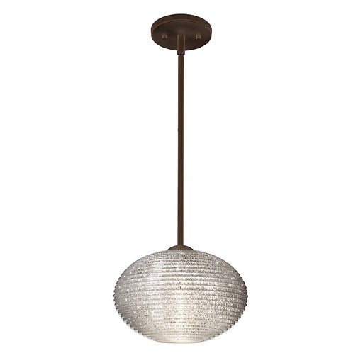 Besa Lighting Pape 12 1LT Stem LED Pendant, Bronze/Crystal