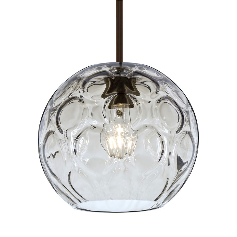 Besa Bombay 1-Light Pendant | Modern Bronze and Clear Glass | Kitchen Island & Dining Room | 9.8 x 8.4 in | Model 1TT-BOMYCL-BR